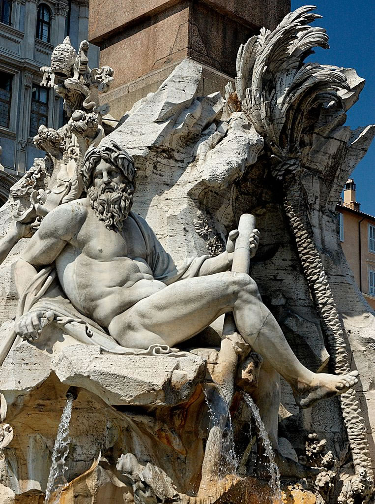 Bernini Gian Lorenzo - Ganges fontana dei quattro fiumi Roma