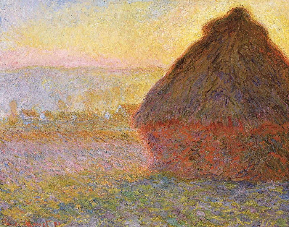 Claude Monet - Haystacks sunset