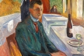 Edvard Munch - Self portrait with a bottle of wine