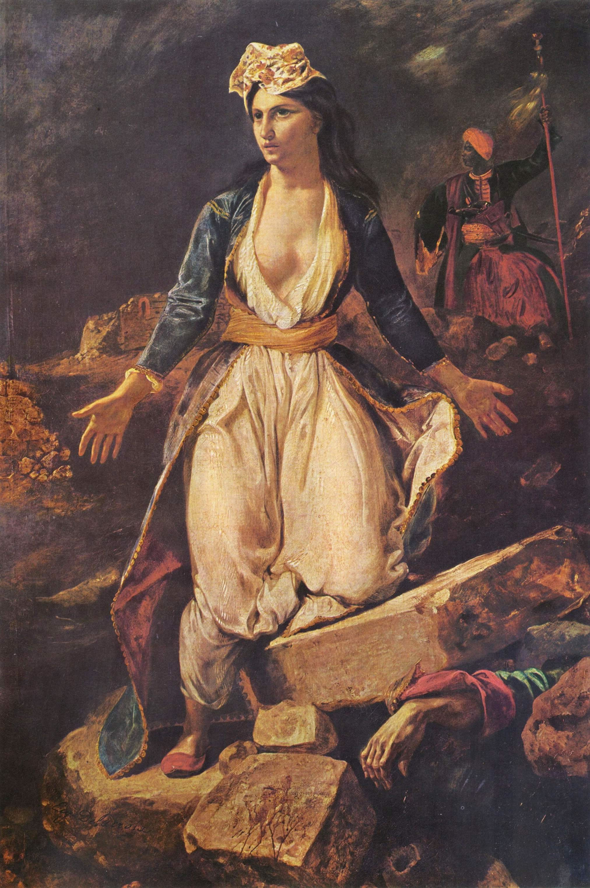 Eugene Delacroix - La grecia morente sulle rovine di missolungi