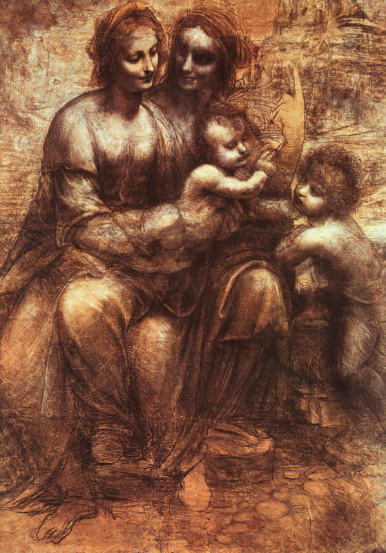 Leonardo Da Vinci - La vergine con bambino sant'Anna e Giovanni Battista