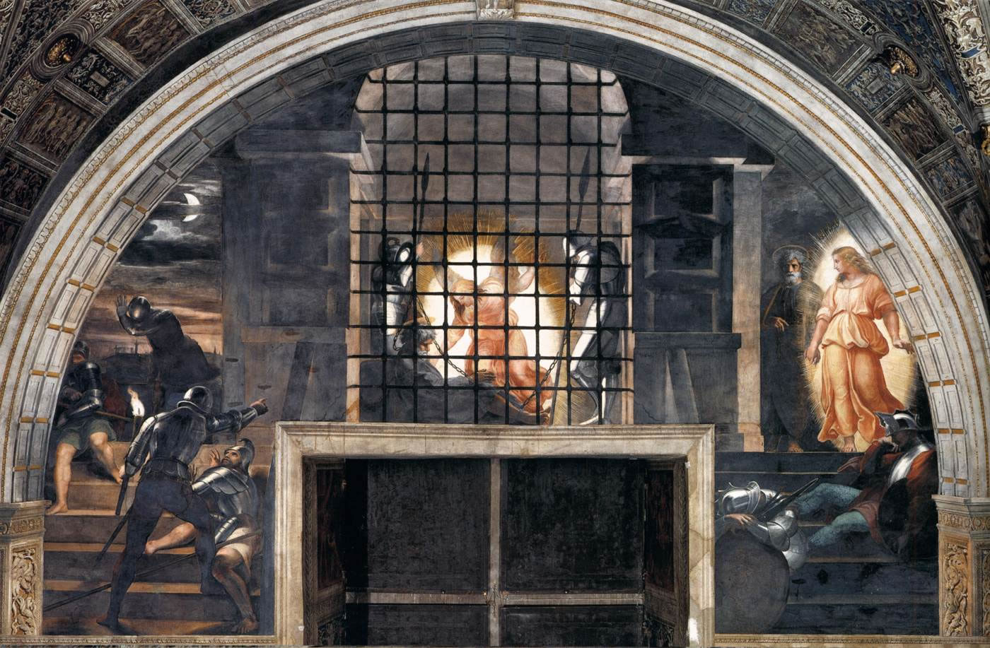 Raffaello Sanzio - Liberazione di San Pietro stanza di Eliodoro