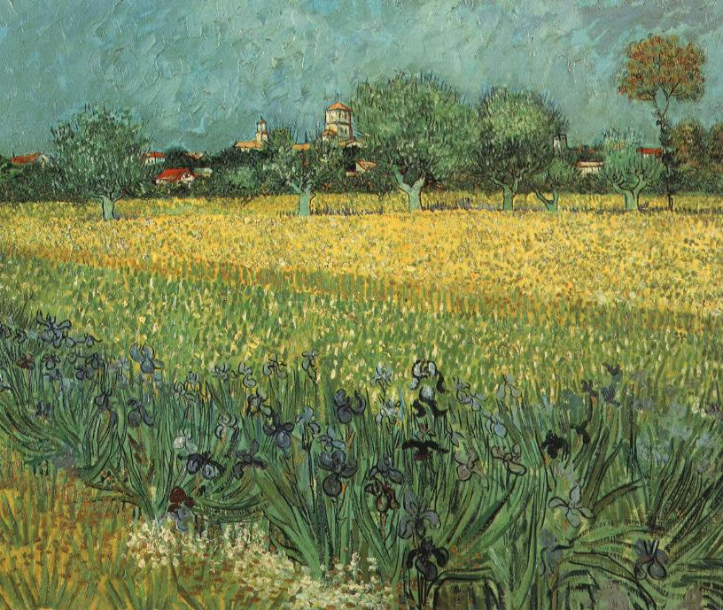 Vincent Van Gogh - View of rles with irises in the oreground