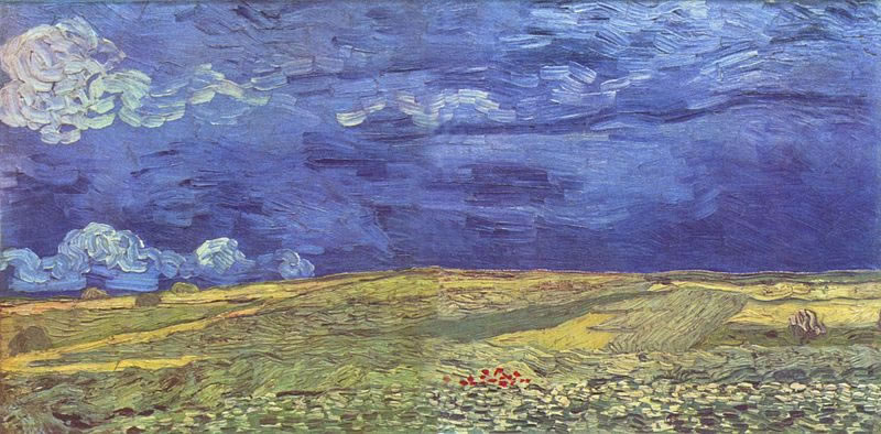 Vincent Van Gogh - Campo di grano sotto cielo nuvoloso